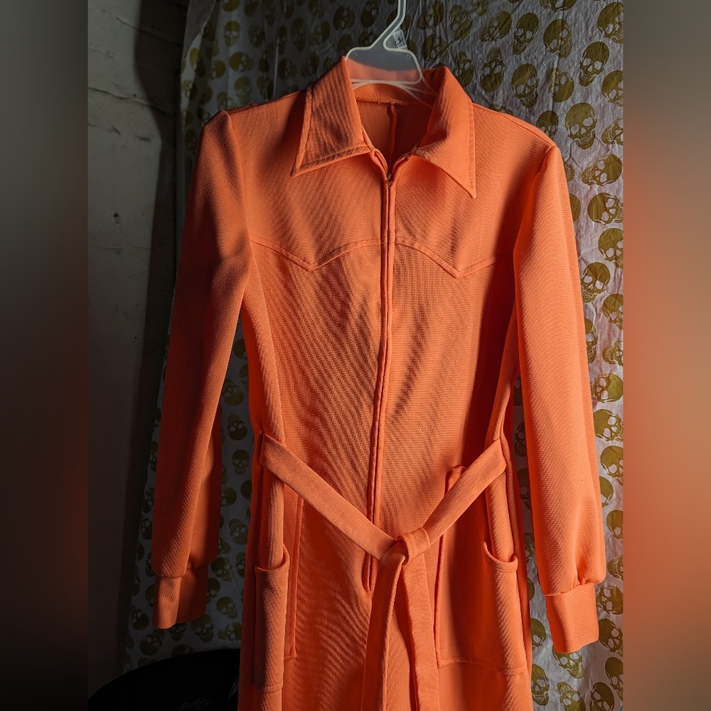 Vintage handmade 70s orange jumpsuit